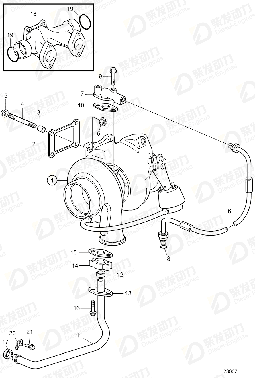 VOLVO Turbocharger 3801118 Drawing